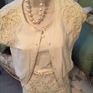 Ann Taylor twin set, cardigan and camisole